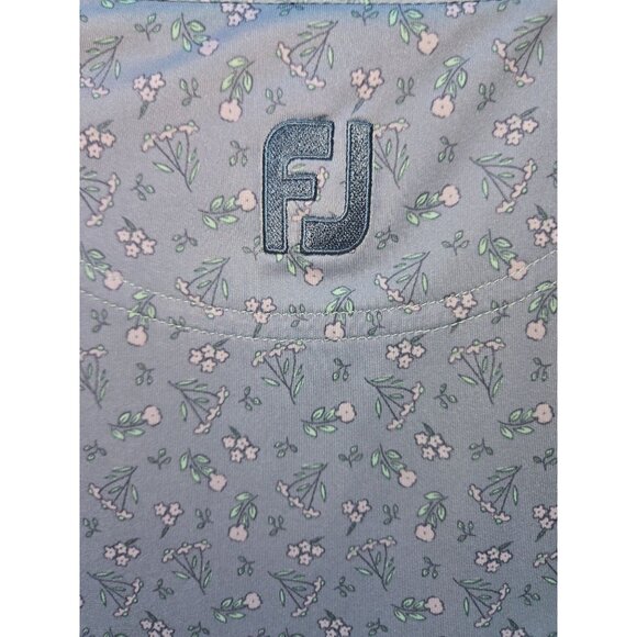 FootJoy FJ Mens Blue Floral Golf Polo Shirt Medium - Picture 6 of 8